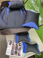 Black & blue leather car seat covers