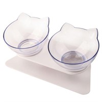 Double Cat Bowls, Cat Double Transparent Plastic