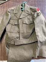 WWII Era Wool Field Jacket Olive Green | vintage