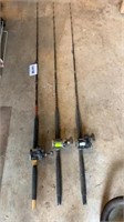 3 fishing rods & reels incl. Okuma Tail Walker