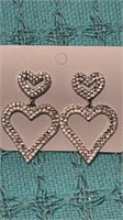 Large sparkling hearts earrings. Look so much