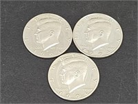 3- 1994 S Kennedy Proof Half Dollar Silver Coins