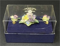 Staffordshire Fine Bone China Brooch with Earrings
