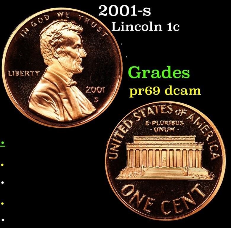 Proof 2001-s Lincoln Cent 1c Grades GEM++ Proof De