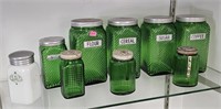Green Glass Canister Jars
