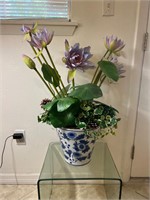 Blue & White Ceramic Floral Vase