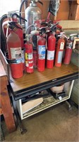12 Fire Extinguishers & Cart (As-Is)