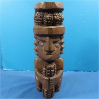 Vintage Hand Carved Mexican Wood Sculpture 10.5"