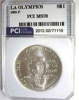 1983-P S$1 LA Olympics PCI MS70