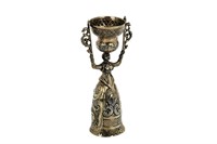 19th C GERMAN SILVER WAGER GAME CUP, 133g