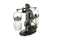 VICTORIAN FIGURAL SILVERPLATED CONDIMENT HOLDER