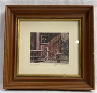 Farm Fence Print Framed Matted & Signed