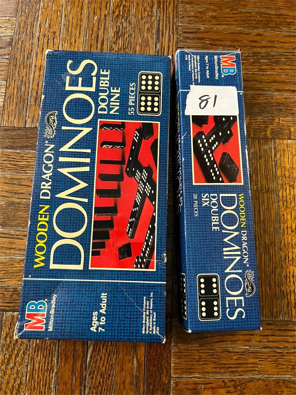 2 BOXES WOODEN DOMINOES
