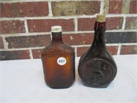 2 Vintage Brown Bottles