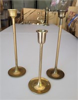 Brass candle sticks. 9" & 7"