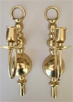 Brass candle sconces 12ins.