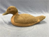Antique duck decoy with lead weight, approx.. 17"