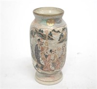 Antique Japanese Earthenware Satsuma Vase