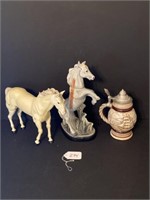 Horse Decanter, Avon Stein, & Plastic Horse