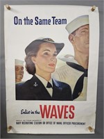 Authentic 1943 Waves Recruiting Poster