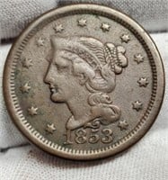 1853 Large Cent F