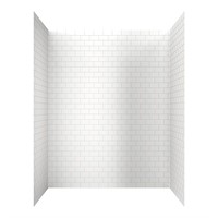 $699  Platform 60x78 White Subway Tile Shower Pane