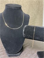 14K GOLD CHAIN NECKLACE & 14K GOLD CHAIN ANKLET