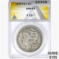 1889-S Morgan Silver Dollar ANACS F12
