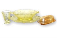 YELLOW AND ORANGE DEPRESSION GLASS