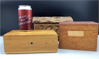3 boîtes / coffrets en bois