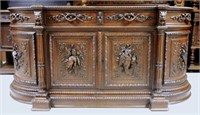 Louis XIII Style French Hunt Oak Sideboard.