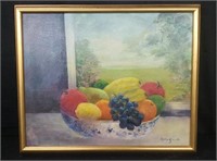 Signed Millie Giunta oil on canvas still life