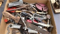 Clamps, pipe wrenches, misc