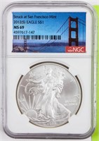 Coin 2012-S American Silver Eagle NGC MS69