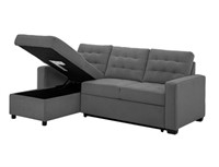 SERTA SECTIONAL CONVERTIBLE SOFA WITH STORAGE,