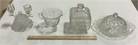 Glassware lot w/ candle holder