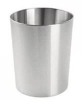 2 - Round Metal Trash Cans, 8" x 9 3/4"