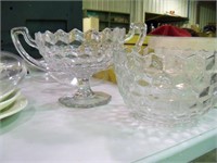 Fostoria Style 2 handled Compote & Bowl