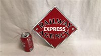 Newer porcelain railway express sign