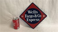 Small porcelain newer Wells Fargo sign