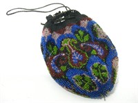 Antique Beaded Drawstring Purse As Is