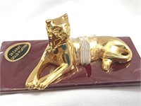 NEW Cat Paperweight 24kt Gold Plated
