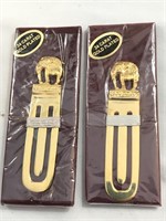 NEW 24k Gold Plated Book Marks w/Elephant