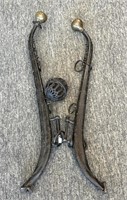 Pair of Hames and Cast Iron Yarn Holder