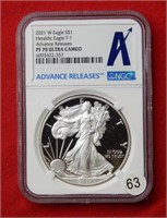 2021 W American Eagle T1 NGC PF70 1 Ounce Silver