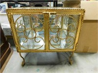 vintage gold metal glass case 24" x 13" x 24"