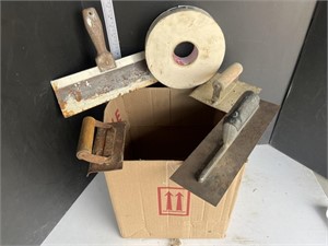 Box of drywall tape, misc