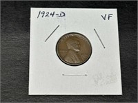 1924-D Lincoln Cent VF Semi-Key Date!