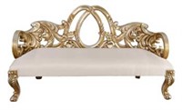 Heavy Carved 3 Seat Bed Bench-Platine