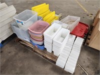 1 LOT, ASSORTED PLASTIC STORAGE TUBS, YELLOW